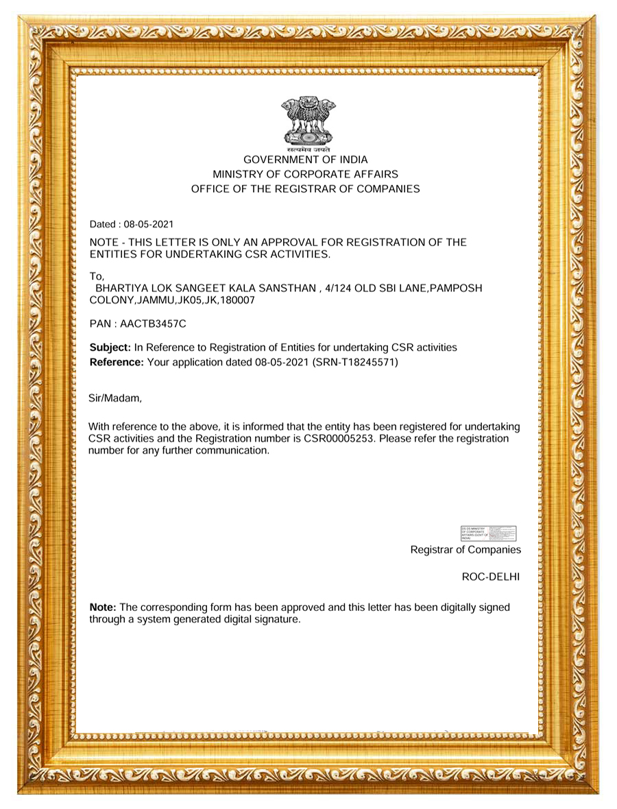 Registration of Entities for undertaking CSR activities